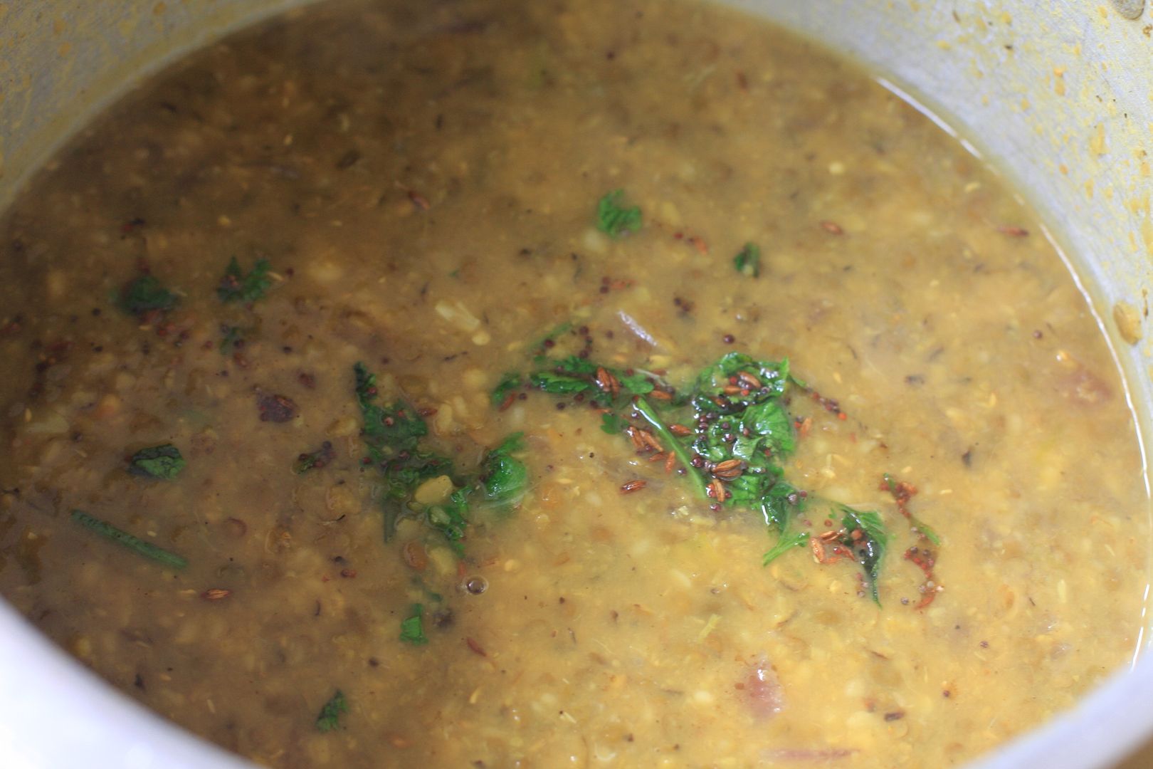 Quick Green Split Moong Dal with Pressure Cooker Paasi Paruppu